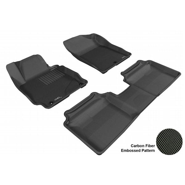 3D Maxpider HYUNDAI ELANTRA SEDAN 2011-2013/ ELANTRA COUPE 2013 KAGU BLACK R1 R2 Floor Mat L1HY02101509 - main